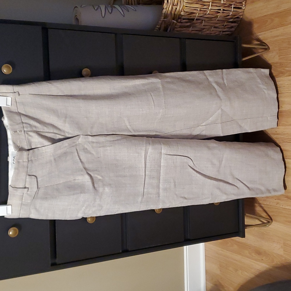 COS Beige Wide-Leg Linen wool Blend Pantsuit Pants